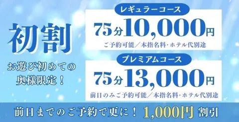 「初割」75分　10,000円イメージ写真